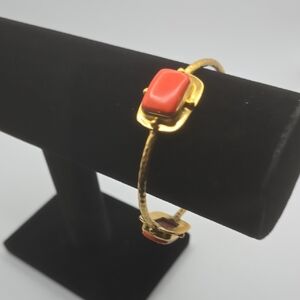 Julie Vos Gold Bracelet with Red Accent